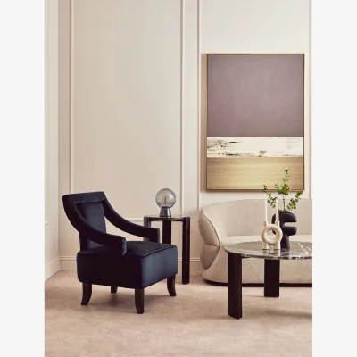 The Range Faye Black Velvet Chair - Black