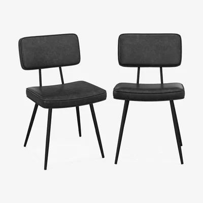 The Range Upholstered Kitchen Side Chair Set of 2 - Black