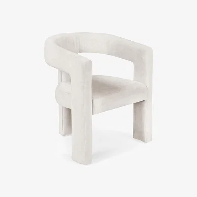 The Range Elara Chenille Upholstered Chair - Cream