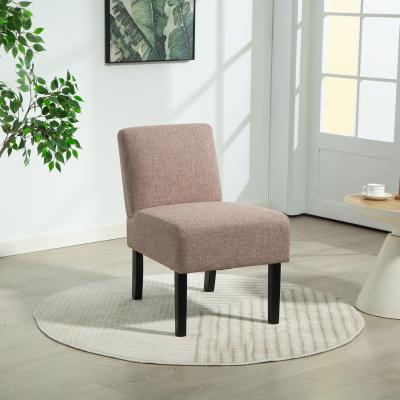 The Range Elara Fabric Armless Accent Chair - Dark Brown