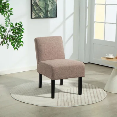 The Range Elara Fabric Armless Accent Chair - Dark Brown