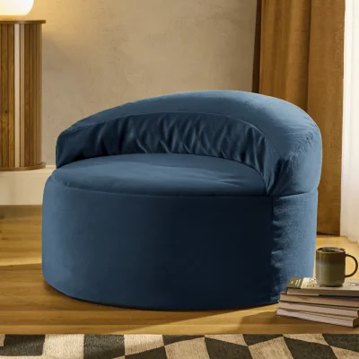 The Range icon Orb Accent Chair Matt Velvet, Ink Navy - Navy