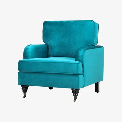 The Range Modern Accent Chair with Arms Comfy Upholstered Armchair - Blue