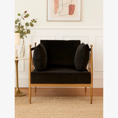 The Range Novo Chair With Rose Gold Finished Metal Arms - Gold