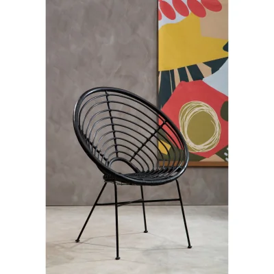The Range Cabra Graphite Grey Dome Chair - Black