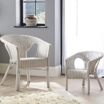The Range Small Adults Wicker Indoor Loom Chair - White