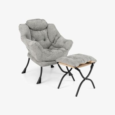 The Range Lounge Accent Chair with Ottoman - Grey