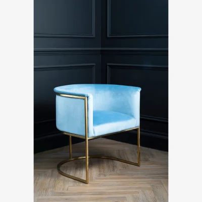 The Range Mias Blue Velvet Chair - Blue