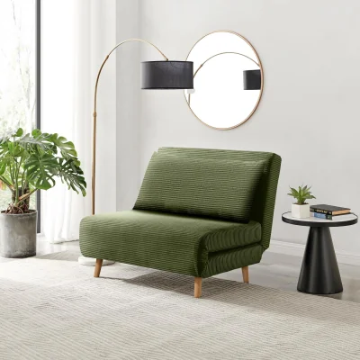 The Range Bobby Green Jumbo Corduroy Single Folding Sofa Bed Chair - Green