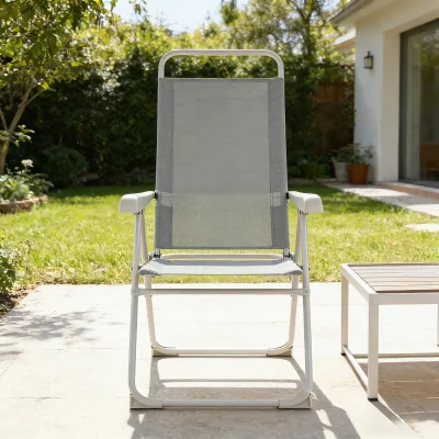 The Range High Back 8 Position Folding Chair - Grey
