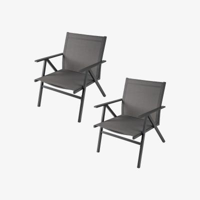 The Range Set of 2 Patio Chairs Lawn Bistro Chairs - Grey