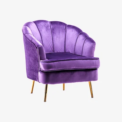 The Range Modern Velvet Tub Chair - Purple