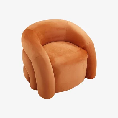 The Range Upholstered Curved Snug Accent Chair - Orange