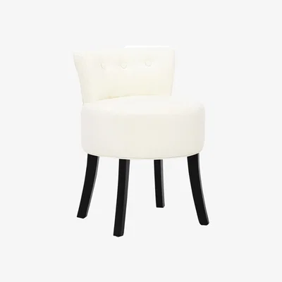 The Range Armless Side Linen Chair - White