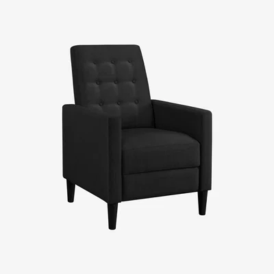 The Range Modern Fabric Reclining Chair with Adjustable Back - Black
