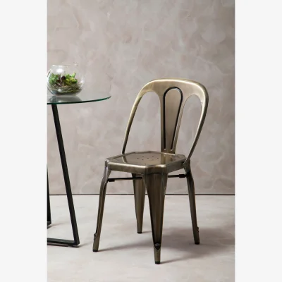 The Range Grange Brass Finish Metal Chair - Gold