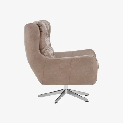 The Range Harold Brown Leather Effect Swivel Chair - Brown