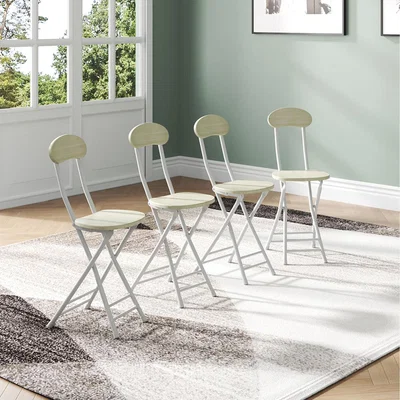 The Range Set of High-Back MDF Folding Chairs - White / 4 x Folding Chairs