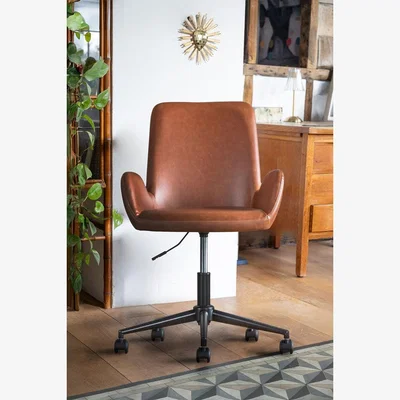 Rockett St George Moulded Swivel Chair Mocha
