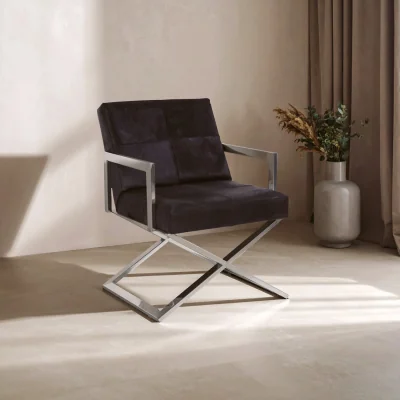 The Range Kensington Townhouse Cross Base Chair - Silver