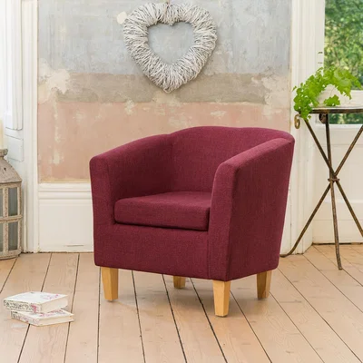 The Range Alderwood 68cm Wide Fabric Tub Chair Armchair - Plum