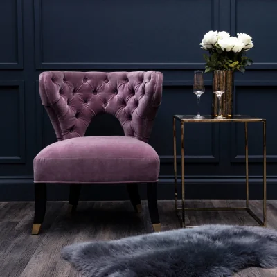 The Range Villi Lilac Velvet Accent Chair - Purple