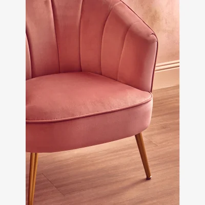 The Range Yolanda Pink Velvet Chair - Pink