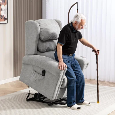 The Range HOMCOM Power Lift Recliner Chair for Elderly Velvet Electric Riser - grey