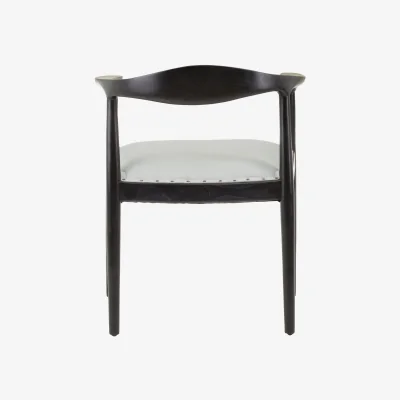 The Range Kendari Open Back Grey Leather Chair - Black