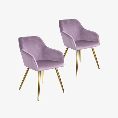The Range Accent Chair Marilyn with Armrests, Set of 2 - Lilac & Gold