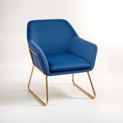 The Range Xander Midnight Blue Velvet Modern Accent Chair - Blue