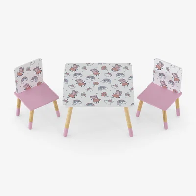 The Range Peppa Pig Repeat Table and Chairs - Pink