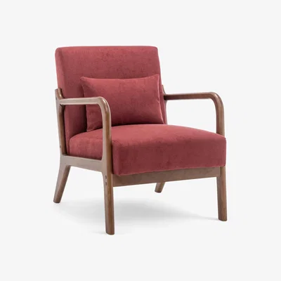 The Range Fabric Cotton Burgundy Red Hertford Accent Chair - Burgundy