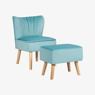 The Range Chair Ottoman Set - Green