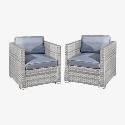 The Range Oseasons Malta Rattan 2 Seat Twin Chair Set - Dove Grey