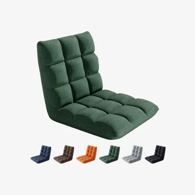 The Range MCC Direct Adjustable Floor Chair Multi-Position Folding Padded Lounge Recliner - Green