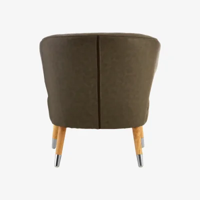 The Range Richy Brown Leather Effect Accent Chair - Brown