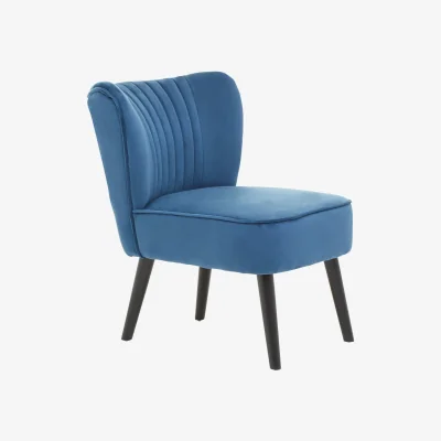 The Range Regents Park Blue Velvet Chair - Blue
