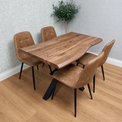 The Range Texas 140 + 4 Walnut Chairs - Grey