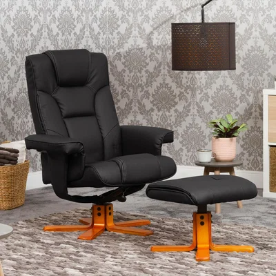 The Range Irvine Swivel Recliner - Black