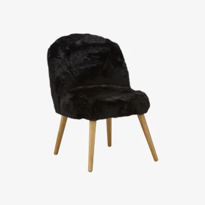 The Range Cabaret Black Fur Effect Chair - Black