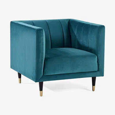 The Range Salma Scalloped Back Chair - Teal