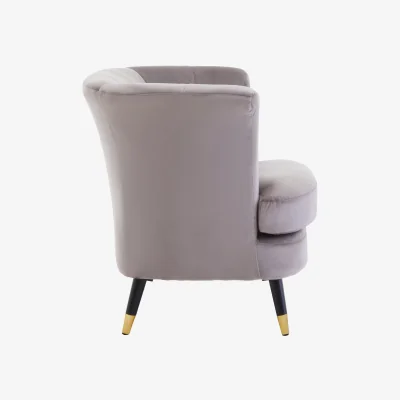 The Range Loretta Mink Velvet Curved Accent Chair - Brown