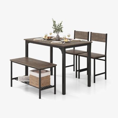 The Range 4 Pieces Industrial Table Chairs Set - Grey