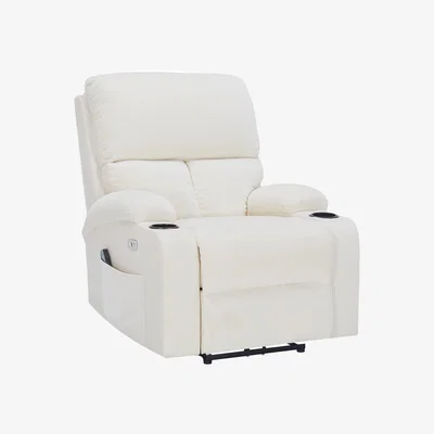 The Range Reclining Chair with Massage and Heat - White