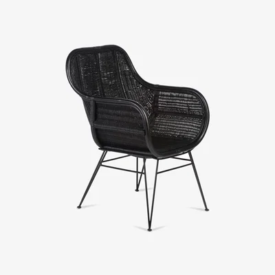 The Range Porto Occasional Wicker Chair - Black