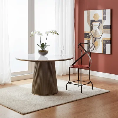 The Range Artisan Red Metal Seat Chair - Red