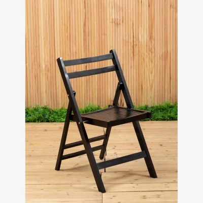 The Range Beauport Black Wood Folding Chair - Black