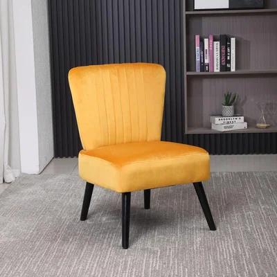 The Range Neo Crushed Velvet Shell Accent Chair - MUSTARD