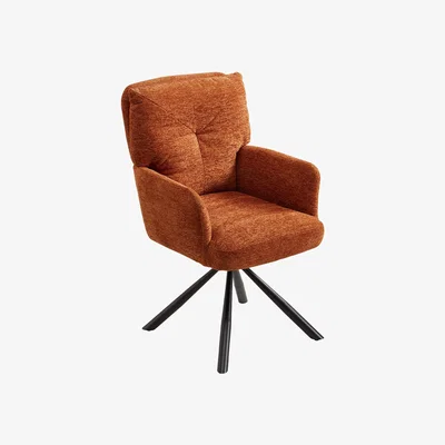 The Range Accent Chair with Metal Base - Orange